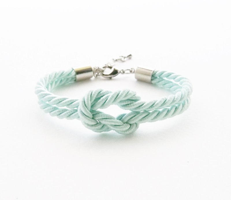 Light mint knot bracelet - 手链/手环 - 其他材质 绿色