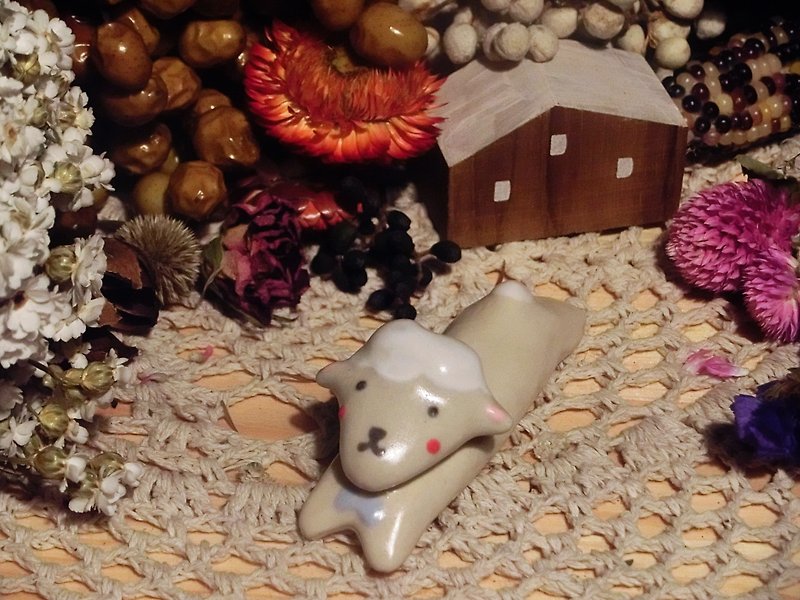 森林陶瓷小动物筷架 小物- 小羊款 - 花瓶/陶器 - 其他材质 白色