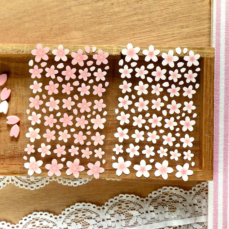 樱花小贴纸 2张组 - 贴纸 - 防水材质 粉红色