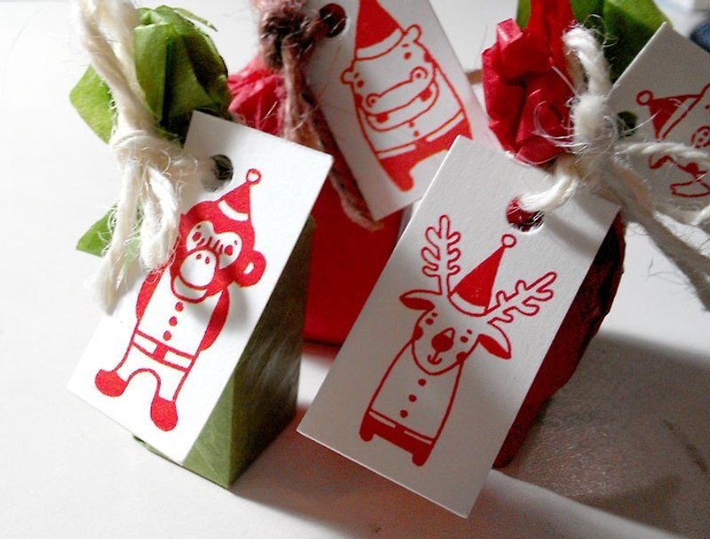针线球--圣诞节动物印章 (含包装如图片) - 其他 - 木头 红色