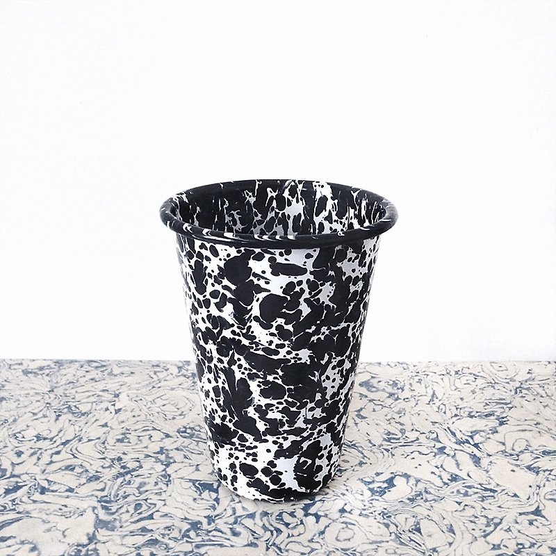 珐琅水杯-黑与白大理石纹 - 茶具/茶杯 - 其他材质 黑色