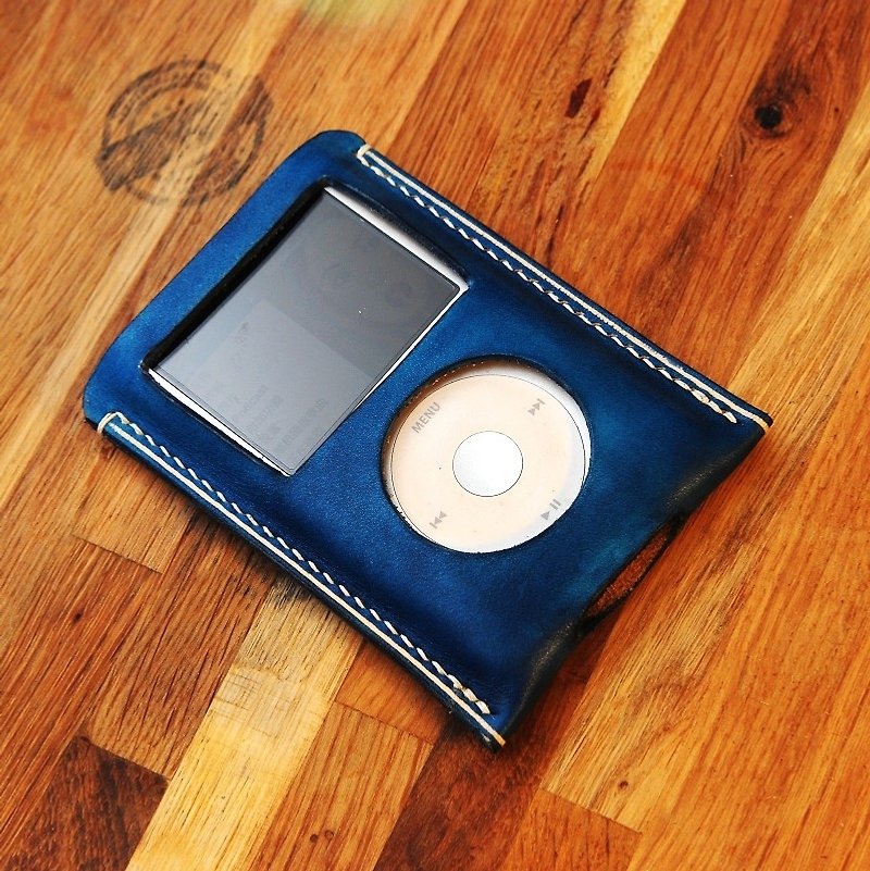 罐手制 手工染藍色義大利植鞣革 ipod classic ipc3代皮套 - 其他 - 真皮 蓝色