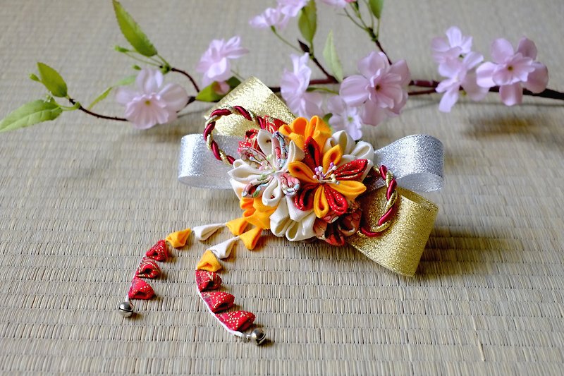 【洋粋スタイル】つまみ细工手作花簪－日和暖阳 - 发饰 - 其他材质 多色