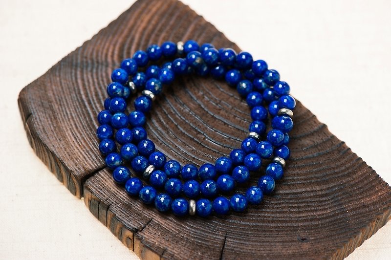 静。青金石三层手串。Calmness - Lapis lazuli 3 circles - 手链/手环 - 其他材质 蓝色