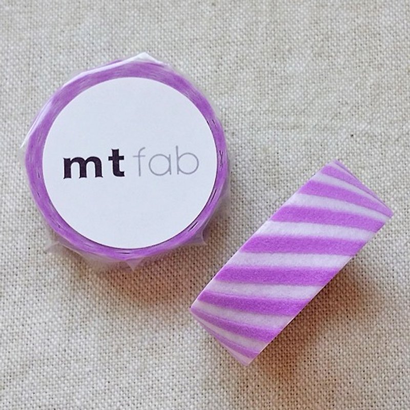 mt 和纸胶带 fab 植绒系列【斜纹款 薰衣草+白(MTFL1P19)】 - 纸胶带 - 纸 紫色
