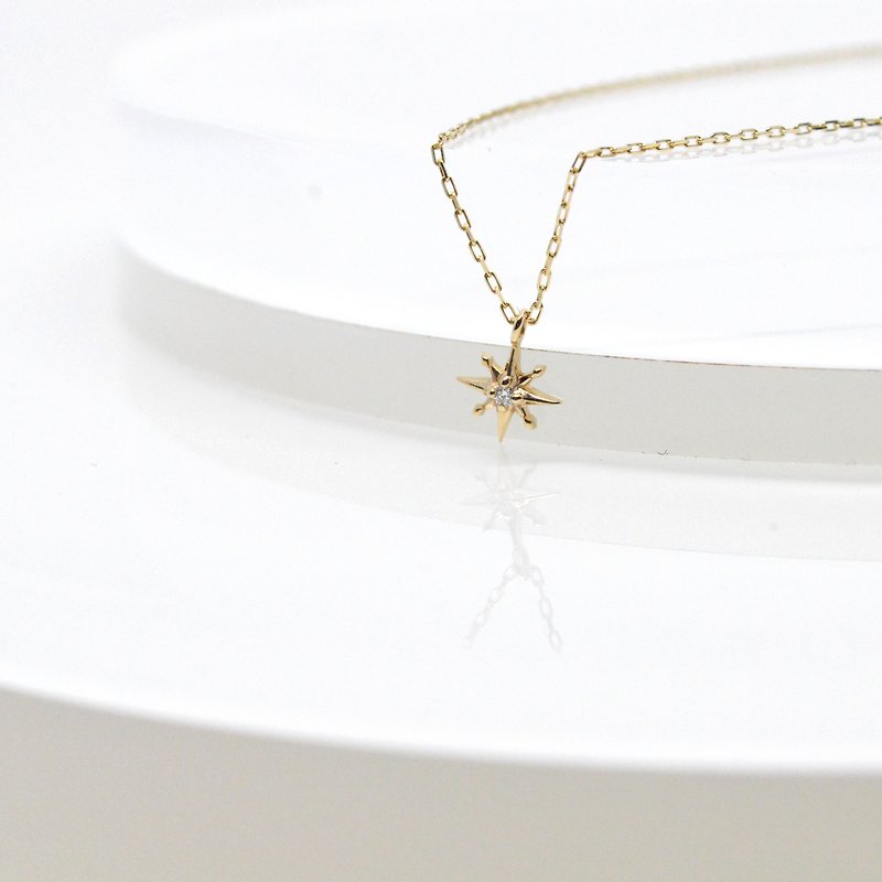 Necklace K10 SunMotif Necklace - 项链 - 宝石 金色