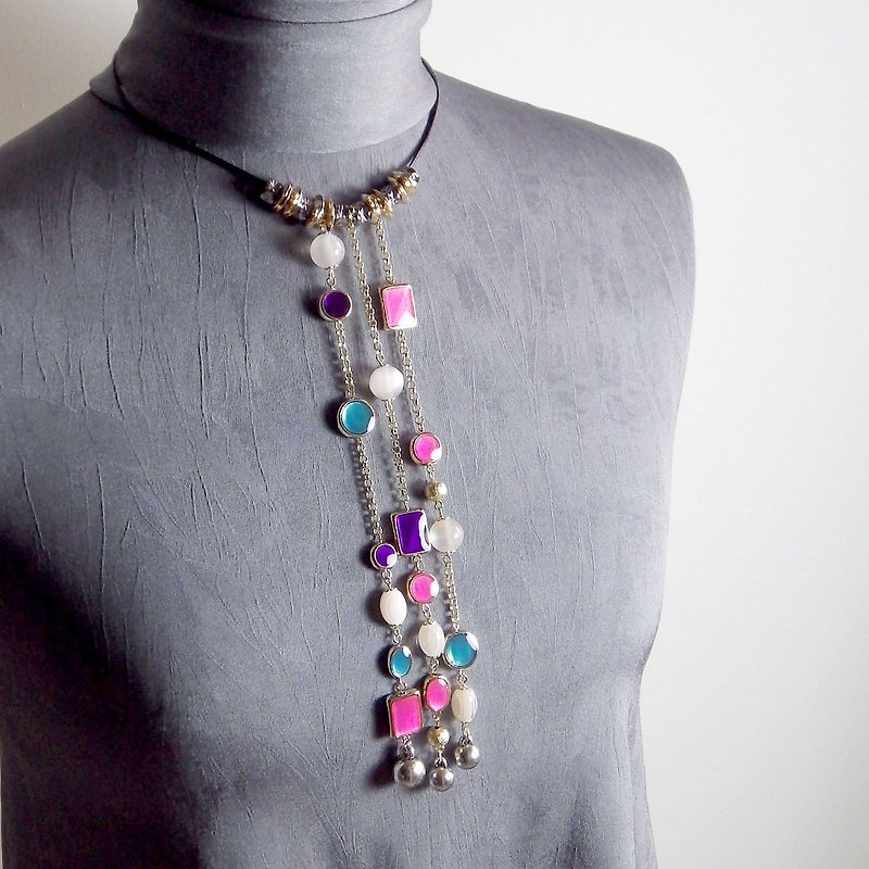 【换季特卖】【城乡之间】领带概念彩珠链\项链 - 颈链 - 其他材质 多色