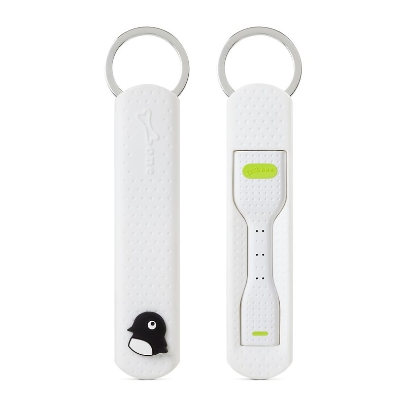 Bone / LinKey Micro USB 逗扣充电传输钥匙圈 - 企鹅 Maru - 充电宝/传输线 - 硅胶 白色