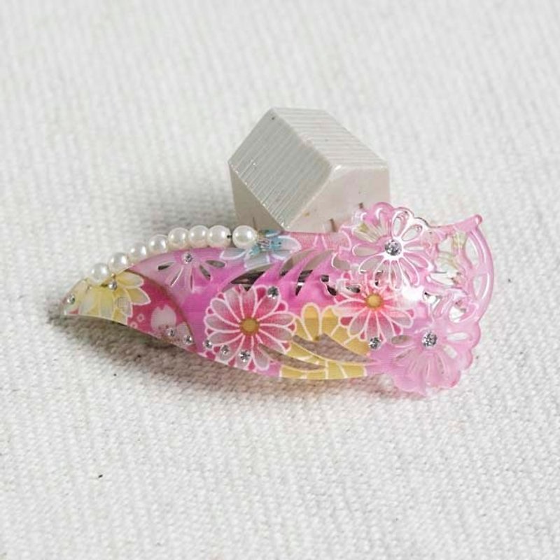 【MITHX】千樱花火,珍珠,自动夹,平夹,发夹-粉 - 发饰 - 压克力 粉红色