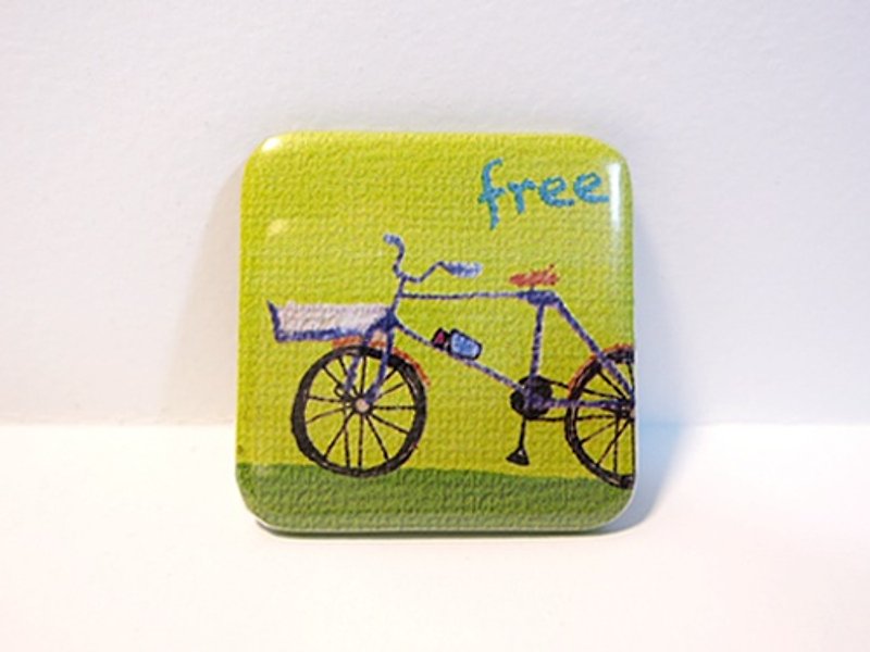 方形徽章-脚踏车 - 徽章/别针 - 塑料 绿色