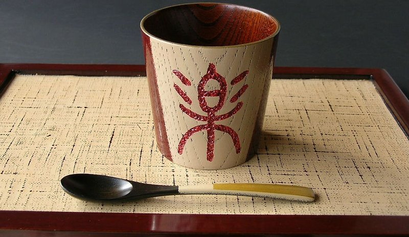 福字フリーカップ(楽) - 茶具/茶杯 - 木头 红色