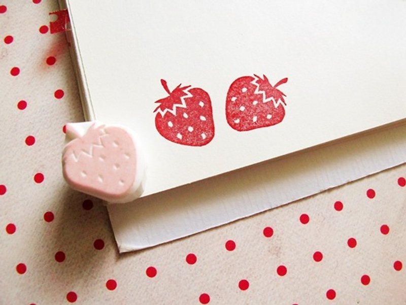 Apu手工章 超可爱小草莓印章 手帐印章 - 印章/印台 - 橡胶 