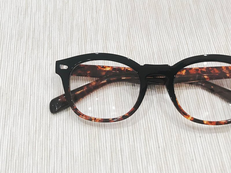 ELEMENTS eyewear 黑拼玳瑁啡色波士顿眼镜框日本手造 - 眼镜/眼镜框 - 其他材质 多色