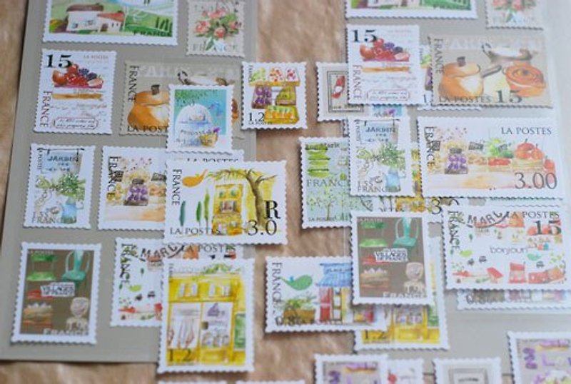 fion stewart邮票贴纸（法国南） - 贴纸 - 纸 黄色