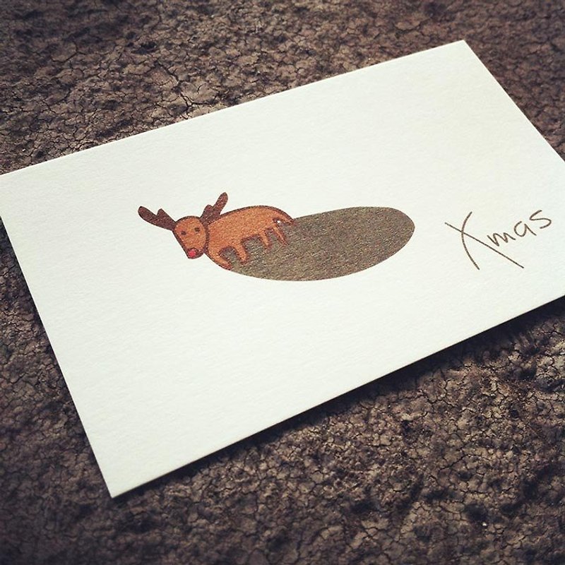 KerKerland-圣诞麋鹿-小卡(名片大小) - 卡片/明信片 - 纸 白色