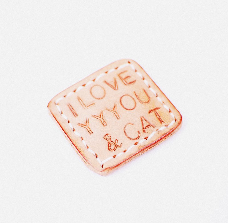 I LOVE YYYOU&CAT--真皮磁铁。礼物 - 冰箱贴/磁贴 - 真皮 金色
