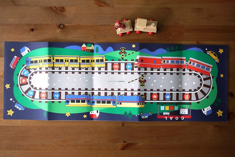 铁道系列: 火车夜景着色游戏双面海报 - 玩具/玩偶 - 纸 多色