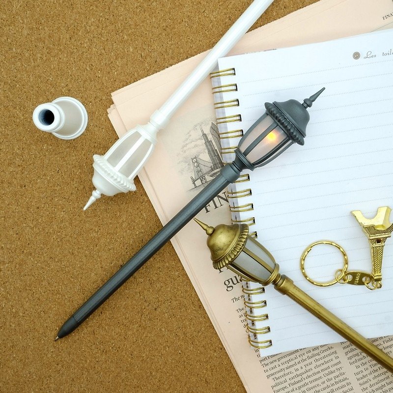 华丽古典组合-微型古典街灯笔(时尚黑+珍珠白+古典金) - 其他书写用品 - 塑料 