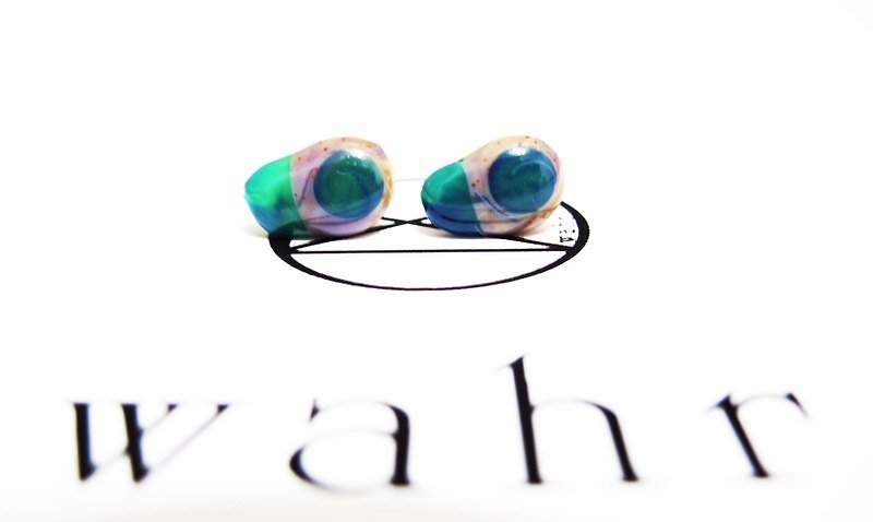 【Wahr】魔咒眼珠耳环(一对) - 耳环/耳夹 - 其他材质 多色