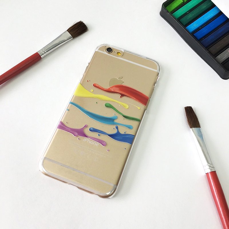 香港原创设计 彩色油漆图案  iPhone X,  iPhone 8,  iPhone 8 Plus, iPhone 7, iPhone 7 Plus, iphone 6/6S , iphone 6/6S PLUS, Samsung Galaxy Note 7 透明手机壳 - 其他 - 塑料 