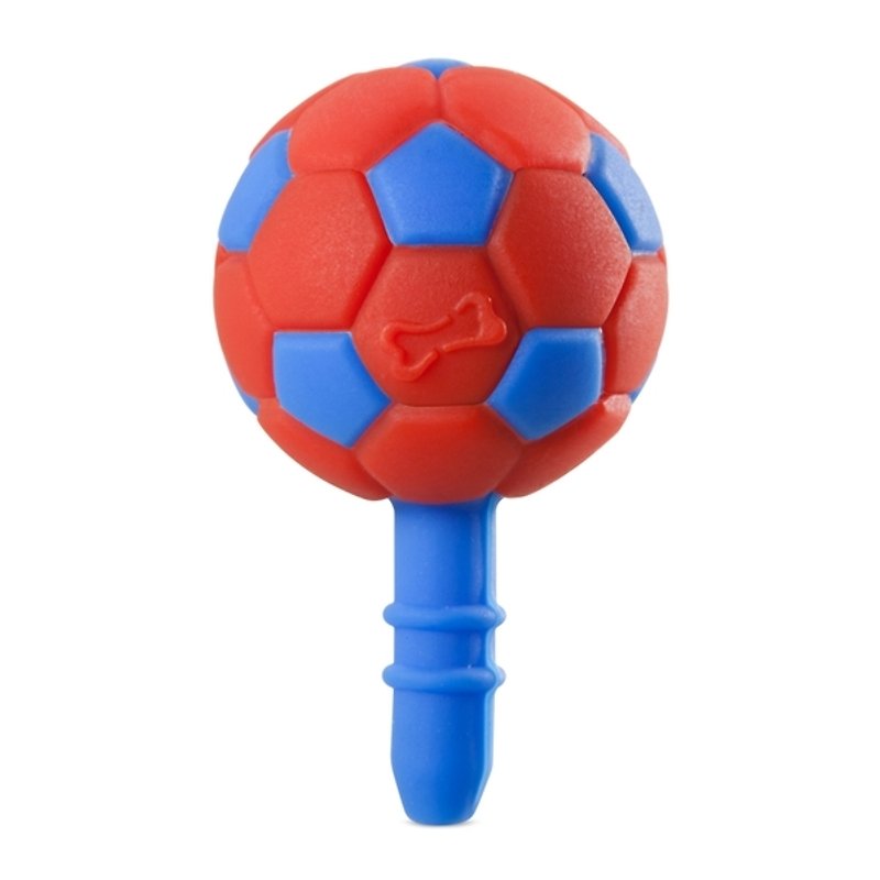足球DIY耳机塞(蓝红) - 手机座/防尘塞 - 硅胶 红色