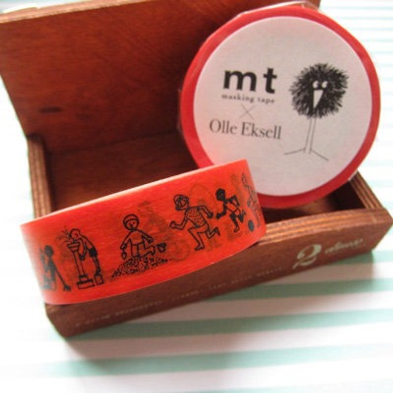 mt 和纸胶带北欧系列Olle Eksell【Kids(MTOLLE02)】生产完了品 - 纸胶带 - 纸 橘色