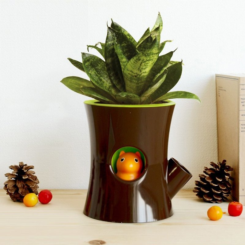 QUALY 松鼠花器 (咖啡筒) - 植栽/盆栽 - 其他材质 咖啡色