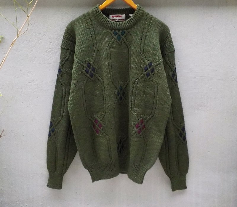 FOAK古着 羔羊毛抹茶红豆毛衣 - 男装针织衫/毛衣 - 其他材质 绿色