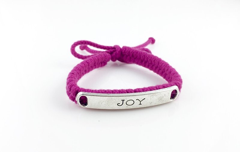 “紫色编绳 x JOY银牌” - 手链/手环 - 棉．麻 紫色