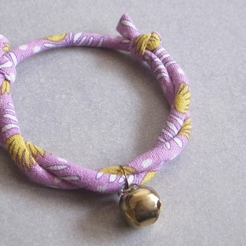 北欧棉布日本犬猫颈圈 项圈(可调式)--紫芭娜娜 - 项圈/牵绳 - 棉．麻 紫色