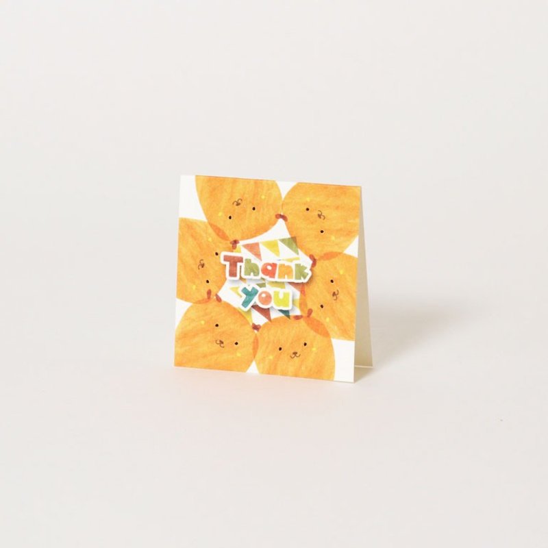 小熊 谢谢你 小小卡 Bear mini card - 卡片/明信片 - 纸 橘色