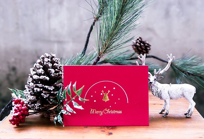 【圣诞节】Merry Christmas 种子纸圣诞卡片(圣诞树 Tree) - 卡片/明信片 - 纸 红色