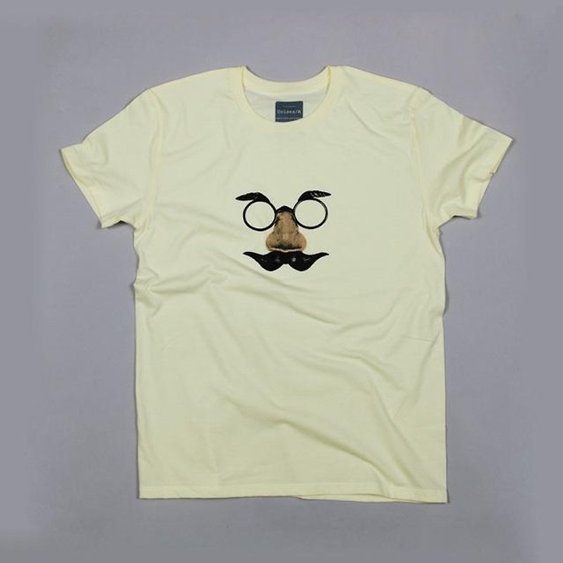 鼻眼鏡のおじさん Tシャツ ユニセックスXS〜XLサイズ　Tcollector - 女装 T 恤 - 棉．麻 黄色