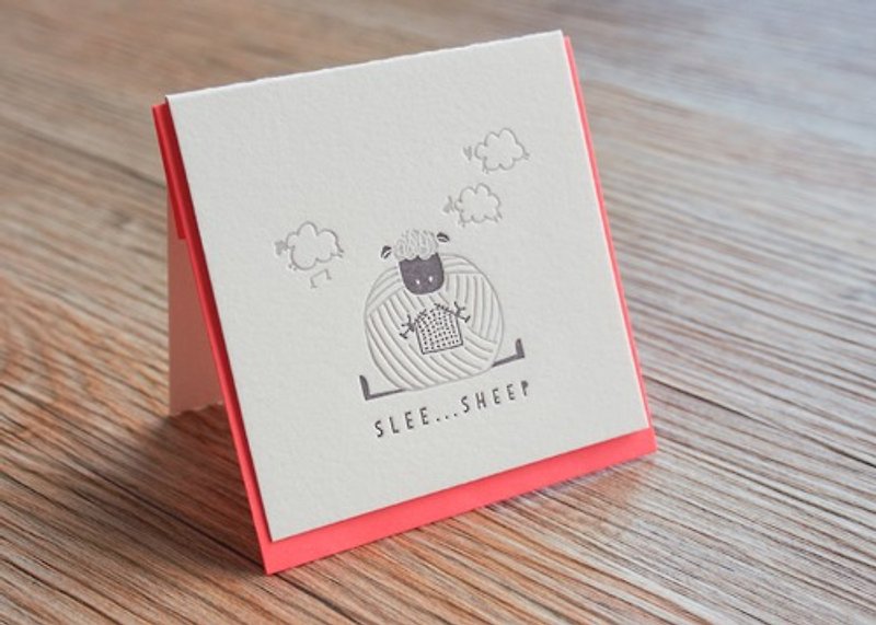 羊织织 - 迷你活版印刷卡 - 卡片/明信片 - 纸 白色