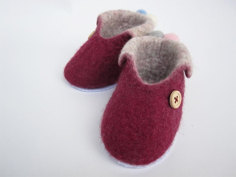 miniyue 羊毛毡婴儿鞋 紫绀+银箔 淘气乐活 弥月礼 台湾制造 全手工 - 婴儿鞋 - 羊毛 紫色