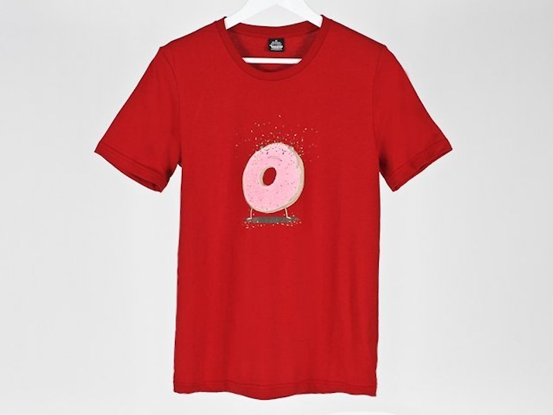 甜甜圈 Itchy Donut 男生 - 男装上衣/T 恤 - 棉．麻 红色