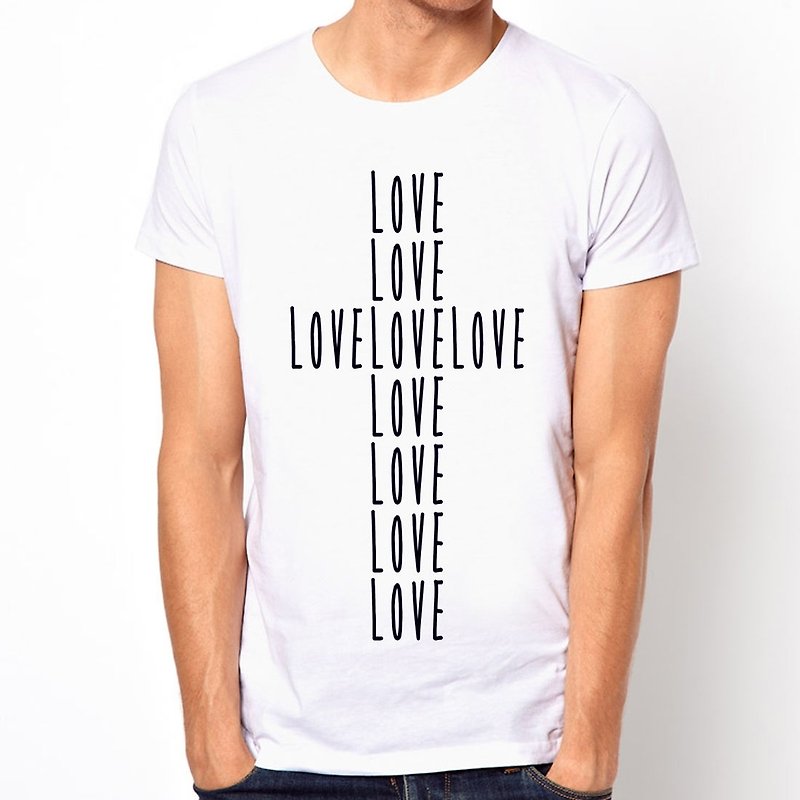 LOVE CROSS短袖T恤-2色 十字架 爱 设计 文字 宗教 耶稣 基督 - 男装上衣/T 恤 - 其他材质 多色