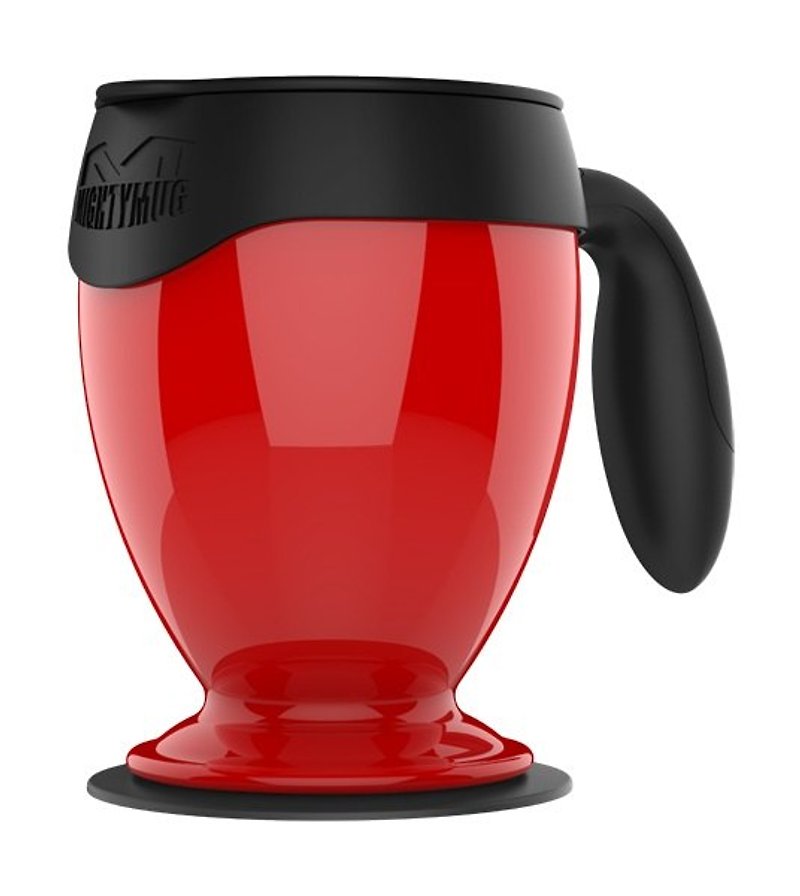 【吸奇不倒杯】桌上型双层有盖马克杯-经典款（红色） - 咖啡杯/马克杯 - 塑料 红色