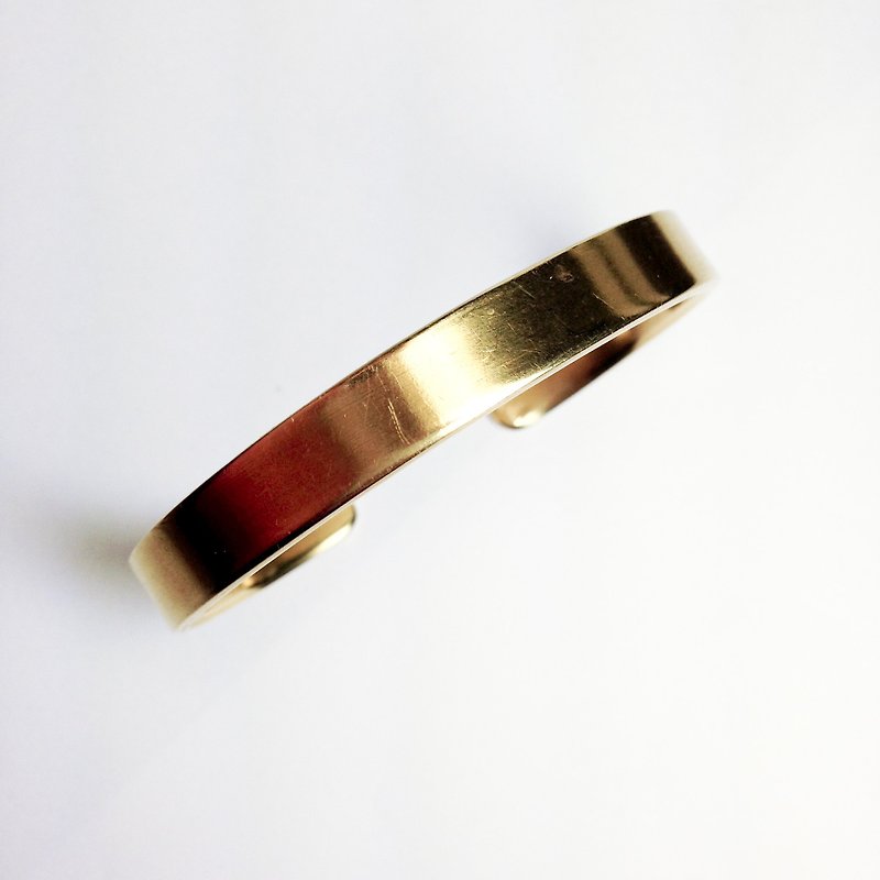 ::原味::黄铜手环 (8MM) - 手链/手环 - 其他金属 金色