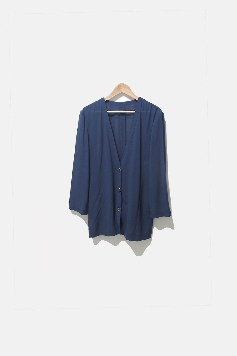 【Wahr】湛蓝罩衫外套 - 女装休闲/机能外套 - 其他材质 蓝色
