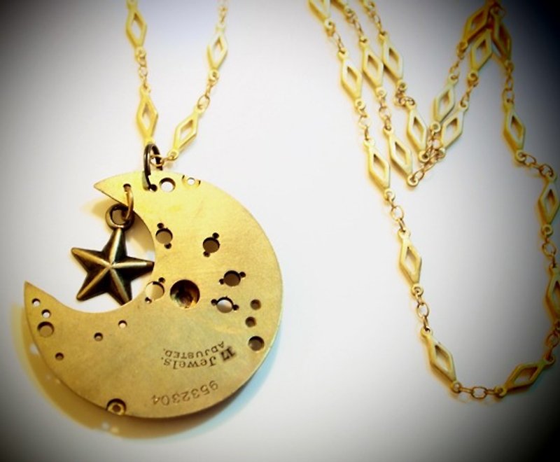 Steampunk蒸汽庞克风格 古典优雅Star moon - 项链 - 其他金属 金色