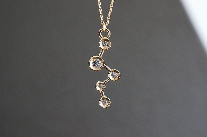 【14KGF】Necklace, CZ Zig Zag - 项链 - 其他金属 金色