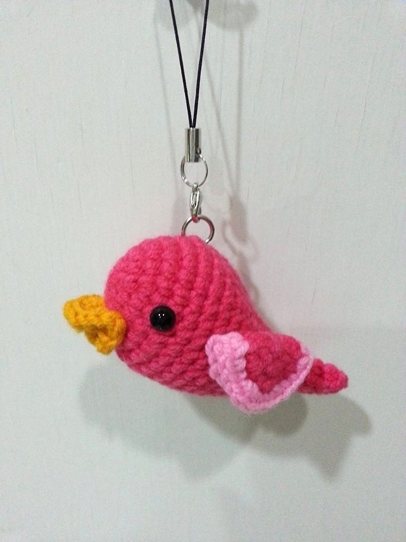 【Knitting】传幸鸟-杏鸟 - 吊饰 - 其他材质 粉红色