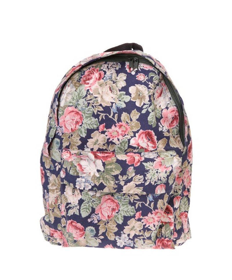 SUSS-英国品牌Sass&Belle 复古玫瑰花纹伴缤纷绿叶 独特设计蓝色后背包---现货免运 - 后背包/双肩包 - 棉．麻 蓝色