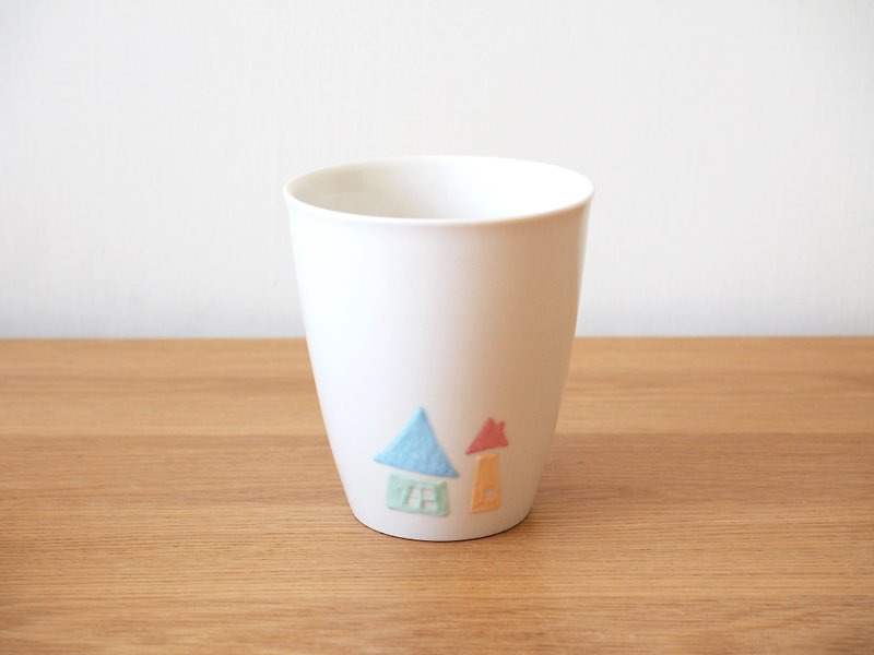彩色房子杯-单入(白) - 茶具/茶杯 - 其他材质 多色