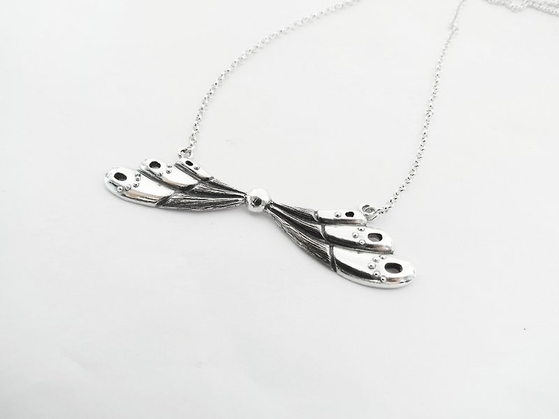 自由翅膀 (纯银项链 银饰) - 项链 - 纯银 银色