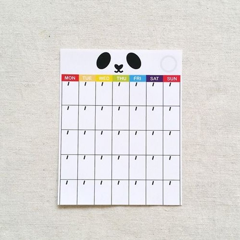 1212玩乐设计 月历 贴纸 - 猫熊先生 - 年历/台历 - 纸 白色