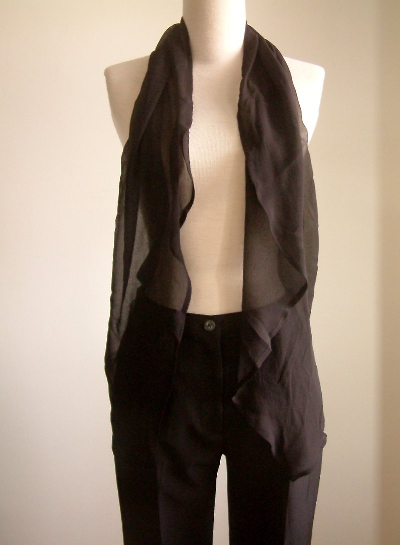 丝巾式背心-黑色 - 女装背心 - 其他材质 黑色