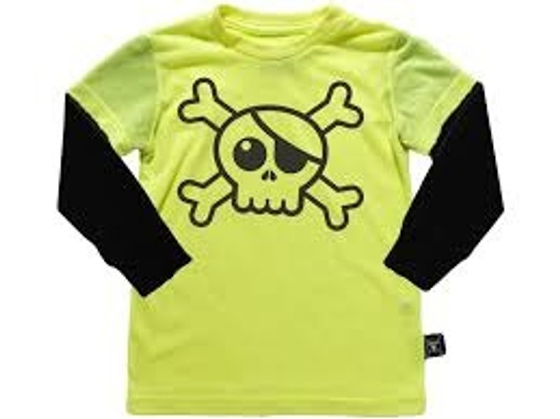 2014秋冬 NUNUNU Big skull 拼袖棉T-shirt(中大童) - 其他 - 棉．麻 黄色