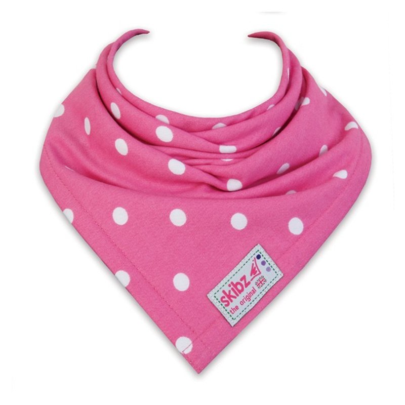 英国skibz-波尔卡圆点时尚经典领巾 - 围嘴/口水巾 - 棉．麻 粉红色